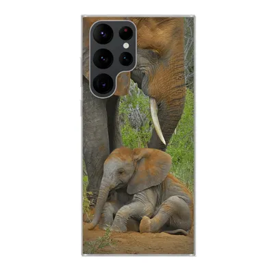 Produktbild von MuchoWow® Handyhülle Schutzhülle Hülle für Samsung Galaxy S22 Ultra Elefant - Tiere - Sand - Natur Silikon Softcase Handy Hülle - Abbildung