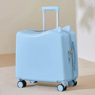 Produktbild von Kinderfahrkoffer, Koffer, Reisekoffer,Trolleykoffer, 20 Zoll Handgepäck grau Blau