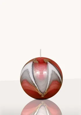 Produktbild von Designkerze Vesuv Kugelkerze Dunkelrot 80 mm