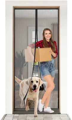 Productafbeelding van Ibenzoa® Magnetisch vliegenhor voor deuren, 100 x 220 cm – Insectenbescherming voor balkon, terras en kelder, zwart