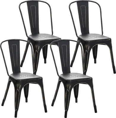 Produktbild von 4er Set Stuhl HLO-CP57 antik schwarz-gold