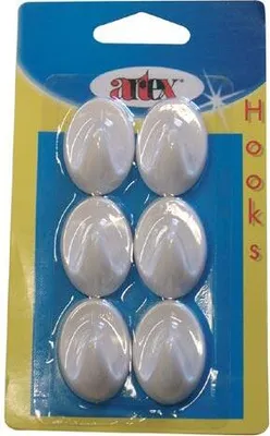 Obrázok produktu pre háčik samolepiaci oválny malý PH BIELY (6ks)