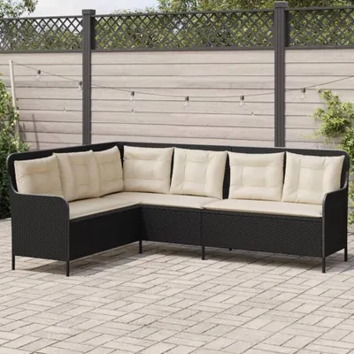 Produktbild von L-förmige Gartenbank – Eckbank – Gartenmöbel – Loungemöbel – PE-Rattan – Stahlrahmen, pulverbeschichtet