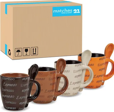 Produktbild von Moderne Keramik Espresso-Tassen 48er Set beige braun orange 50 ml