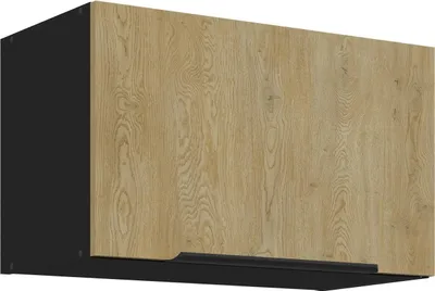 Produktbild von Küchen Kurzhängeschrank 60 cm CREMONA Eiche hell + Schwarz matt Küche Küchenzeile Küchenblock Einbauküche