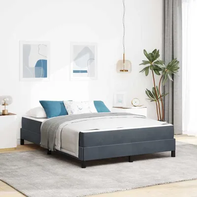 Image de Lit boxspring avec matelas, couleur gris foncé, 160 x 210 cm, revêtement en tissu