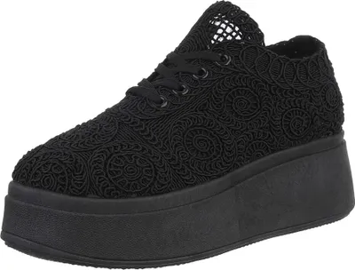 Produktbild von Ital-Design Damen Freizeitschuhe  Textiloptik Sneakers Low 89319125 Schwarz Gr.  41