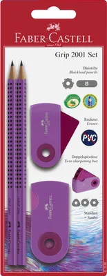 Zdjęcie produktu dla Faber-Castell 217006, B, Fioletowy, Trójkątny, 2 szt., PCW