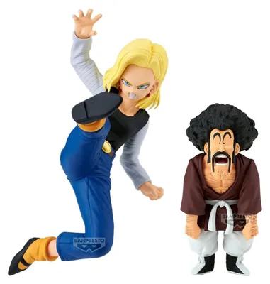 Obrázok produktu pre Sada dvoch figúrok Dragon Ball Z: Android 18 a pán Satan, výška 11-8 cm