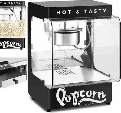 Obrázek produktu pro Expondo Royal Catering stroj na popcorn – 1300 W – 4 kg/h – moderní design – černý –