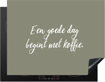 Produktbild von KitchenYeah© Herdabdeckplatte Sprichwörter - Ein guter Tag beginnt mit Kaffee - Kaffee - Zitate , 77x59cm, Küche Deko, Glaskeramikkochfeld Herdabdeckung, Abdeckplatte fùr Kochfeld