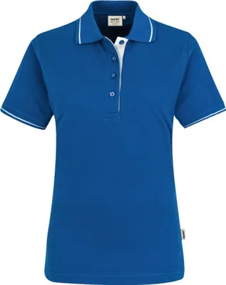 Produktbild von HAKRO Poloshirt Casual Damen #203 Gr. 3XL königsblau/weiß