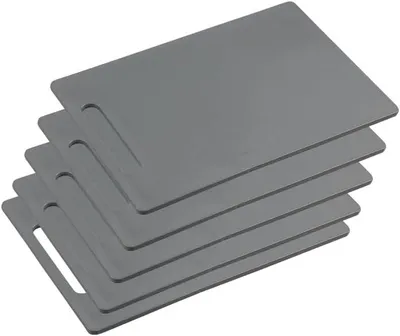 Immagine prodotto di Kesper 32564 | Set da 5 taglieri, materiale: plastica PP, dimensioni: 37 x 25 x 0,8 cm, colore: grigio