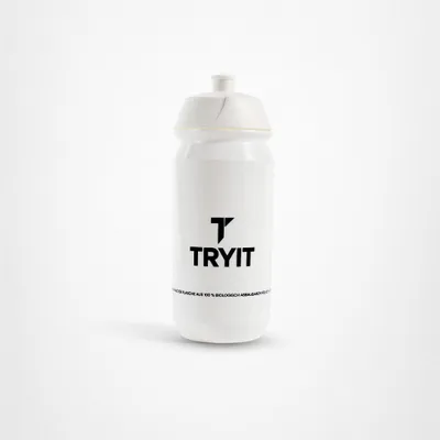 Produktbild von TRYIT Sport Trinkflasche | 500ml | Weiß | auslaufsicher & BPA-frei | nachhaltiges PE, spülmaschinenfest | ideal für Sport, Fahrrad & Alltag