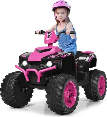 Produktbild von COSTWAY 12V Elektro Kinderquad mit Scheinwerfer, Mini Elektroquad mit Musik & Hupe, 4 Räder Kinder Quad 2,8-5 km/h, Elektroauto für Kinder ab 3 Jahren (Rosa)