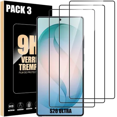 Image de Verre Trempé Intégral pour Samsung Galaxy S26 Ultra, 3 Protection d'écran 9H Antichoc Anti-Rayures