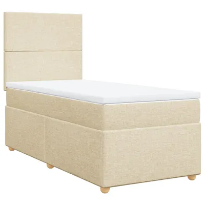 Produktbild von vidaXL Boxspringbett mit Matratze Creme 90x200 cm Stoff