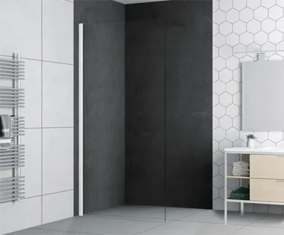 Produktbild von form&style Duschwand MODENA 90 x 195 cm Profil weiß matt Klarglas schmutzabweisende Glasbeschichtung