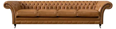 Produktbild von Wohnzimmer  Braun Sofa Big 4 Sitzer Design Chesterfield Ledersofa
