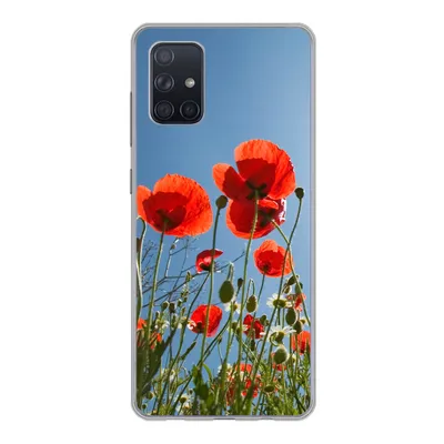 Produktbild von MuchoWow® Handyhülle Schutzhülle Hülle für Samsung Galaxy A51 Strahlende Sonne über einigen Mohnblumen in Spanien Silikon Softcase Handy Hülle - Schutzabdeckung
