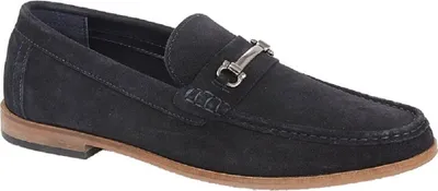 Image de Roamers - Chaussures de loisirs "Slip-On" pour hommes, en daim DF1944 (42 EU) (Bleu marine)