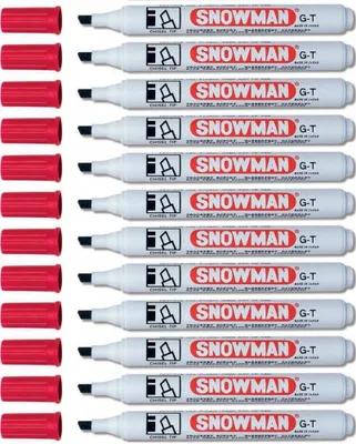 Produktbild von Snowman Permanentmarker Rot Keilspitze für Glas & Metall