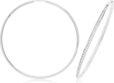 Image de Boucles d'Oreilles Femme Or Blanc 375/1000 - 50mm; TRS369249KWMM50