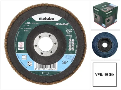 Obrázok produktu pre Metabo lamelový kotúč lamelový kotúč P 60 125 mm 22,23 mm ( 10 x 623148000 ) pre uhlovú brúsku