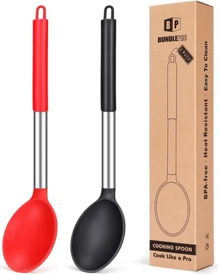 Produktbild von Silikon-Kochlöffel Set Antihaft Hitzebeständig 2er Pack