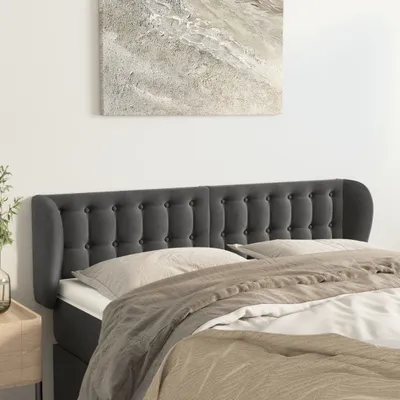 Produktbild von The Living Store Kopfteil mit Ohren Dunkelgrau 147x23x78/88 cm Samt