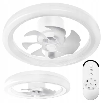 Produktbild von XUDO LED Deckenventilator mit Licht 50 cm weiß, 3CCT, dimmbar, Fernbedienung