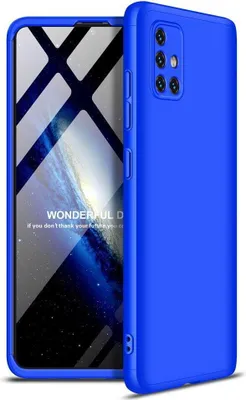 Produktbild von Hülle für Samsung Galaxy A51 360 Grad Schutz mit Displayglas Bumper Cover Galaxy A51 Farbe: Blau