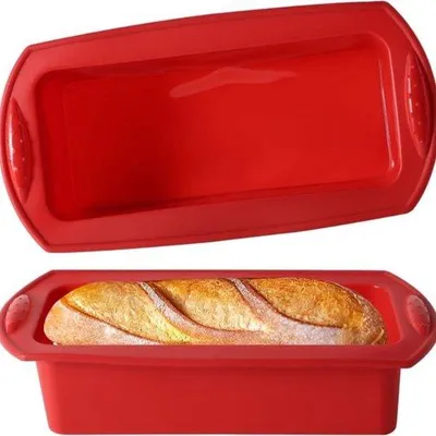 Produktbild von Silikonische Rechteckige Backpfannen mit Abblendedicht für Heißgut, 27,5 x 21,5 x 6,5 cm.