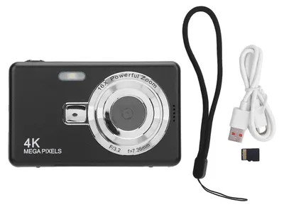 Obrázok produktu pre 2,4-palcový digitálny fotoaparát, stabilizácia obrazu, 16-násobný zoom, 50 MP, fotografie, 4K video s doplnkovým osvetlením, pre začiatočníkov, vianočný darček, 64 GB