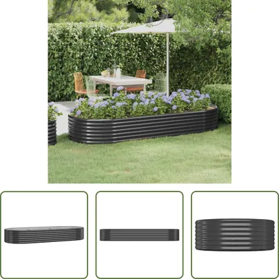 Produktbild von The Living Store Hochbeet Pulverbeschichteter Stahl 249x100x36 cm Anthrazit