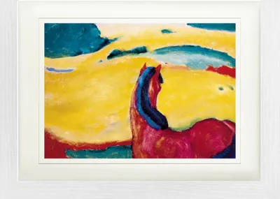 Produktbild von Franz Marc Gerahmtes Bild Mit Edlem Passepartout | Wand-Bilder | Im Bilderrahmen - Pferd In Der Landschaft, 1910 (30 x 40 cm)
