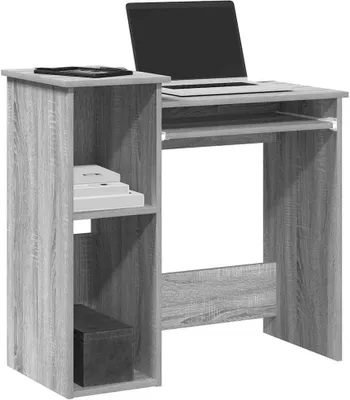 Imagen del producto de Maison Exclusive - Escritorio con estantería, color gris Sonoma, 84x40x78 cm, fabricado en material de madera
