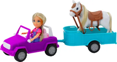 Obrázok produktu pre Súprava bábiky Ankiki Kabriolet s prívesom Kôň