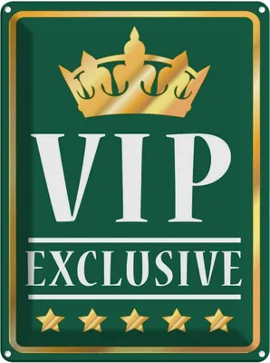 Produktbild von vianmo Blechschild 40x30 cm VIP exclusive grünes