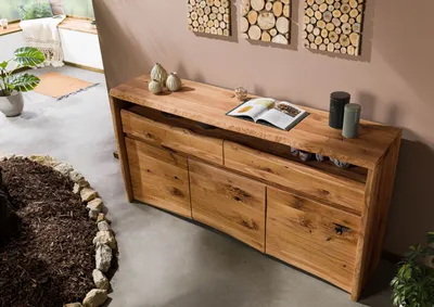 Produktbild von MASSIVMOEBEL24 Sideboard Wildeiche 191x45x96 natur geölt PURE OAK #102