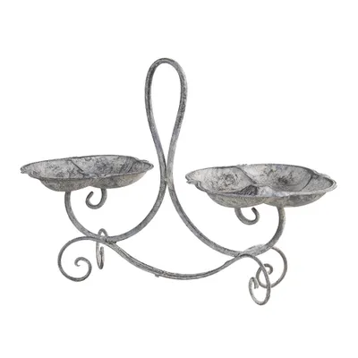 Obrázok produktu pre Clayre & Eef Dekoratívna miska 43*18*30 cm Sivá kovová servírovacia miska Dekoratívna miska