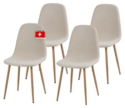Produktbild von Esszimmerstuhl FANO | 4er Set Beige | Komfortabler Küchenstuhl für modernes und stilvolles Einrichten