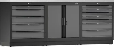 Produktbild von VIGOR Schrankwand-Kombination Starter-Paket Edelstahl V6000-3P1XL-X 2588 mm