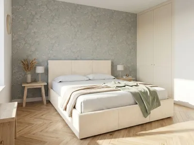 Obrázek produktu pro Čalouněná manželská postel 180x200 TABLORA - béžová