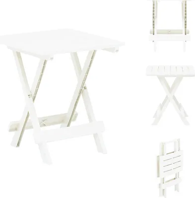 Image de vidaXL Table de jardin pliante Blanc 45x43x50 cm Plastique - Tables de jardin