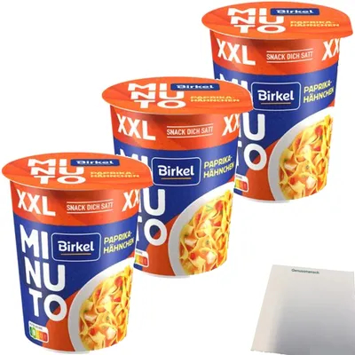 Produktbild von Birkel Minuto XXL Paprika-Hähnchen-Topf 3er Pack (3x82g Packung) + usy Block