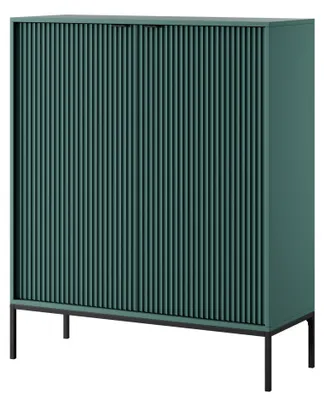 Image de Selsey VELLORE - Buffet 2 portes, Vert avec piètement noir, 104 cm