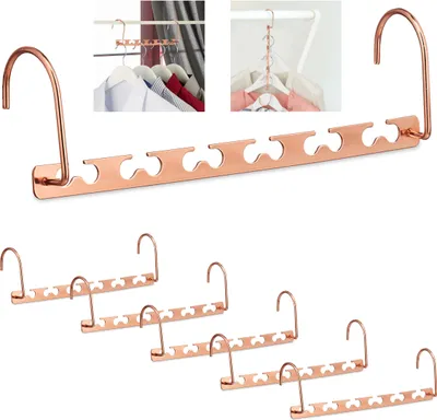 Produktbild von relaxdays Raumsparbügel 6er Set kupfer