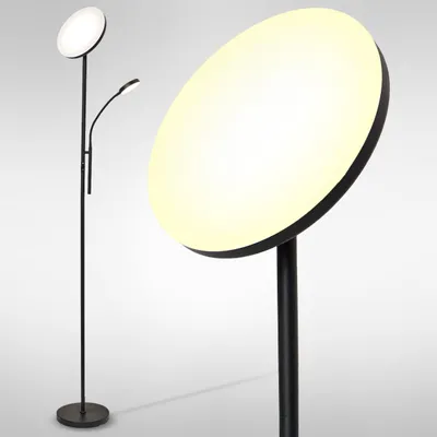 Produktbild von Auronic Stehlampe - Standleuchte Industriell - 181cm - LED - Dimmbar und Schwenkbar - Geeignet für Wohnzimmer - Schwarz