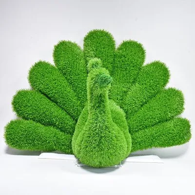 Produktbild von AniPlants, Grasfigur Pfau aufgestellte Schwanzfedern 100 cm